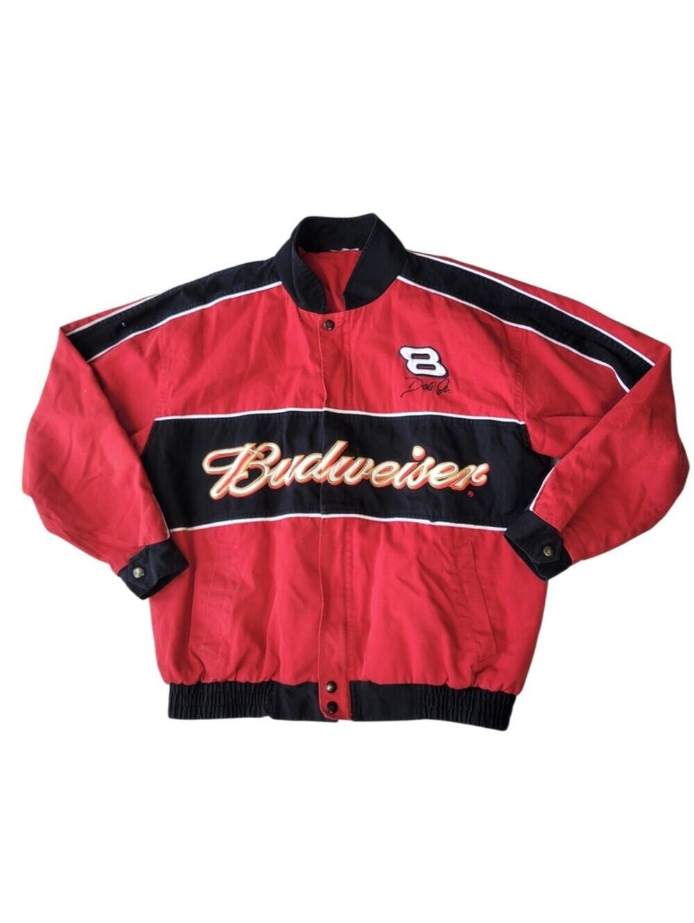 Vtg Winners Circle Nascar Budweiser Dale Earnhardt Jr. #8 Racing Jacket L/XL